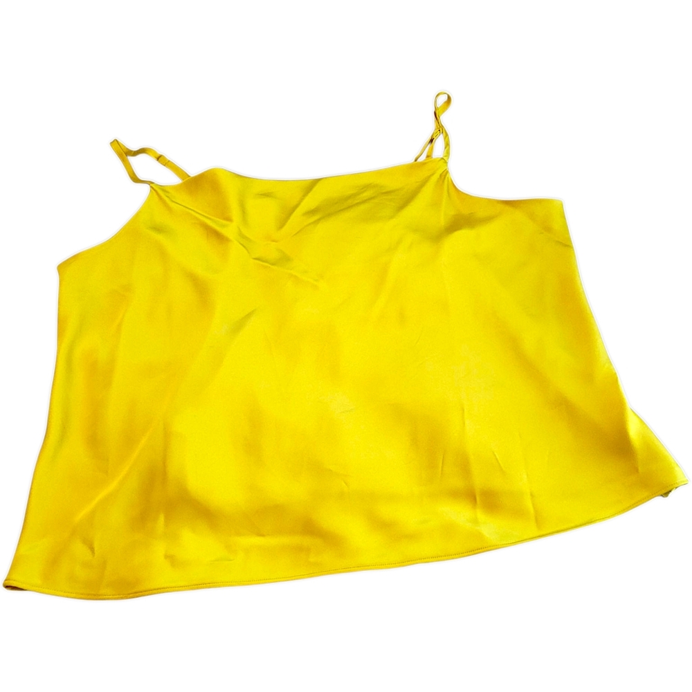 Worthington Womens Size 2X Yellow Spaghetti Strap Camisole Top-Silk Like Feel